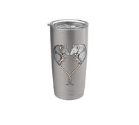 Womens Girls Kids Cute Love Heart Pet Rat Lover Vaso térmico de acero inoxidable de doble pared