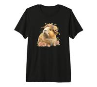 Womens Girls Kids Flowers Floral Cute Wh uinea Pig Lover Camiseta Premium