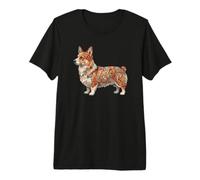 Womens Girls Kids Folk Art Illustration Corgi Dog Lover Camiseta Premium