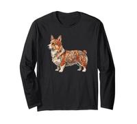 Womens Girls Kids Folk Art Illustration Corgi Dog Lover Manga Larga