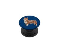 Womens Girls Kids Folk Art Illustration Corgi Dog Lover PopSockets PopGrip Adhesivo