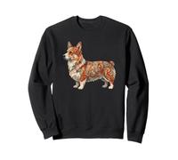 Womens Girls Kids Folk Art Illustration Corgi Dog Lover Sudadera