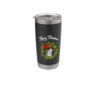 Womens Girls Kids Merry Christmas Pet Rat Lover Vaso térmico de acero inoxidable de doble pared
