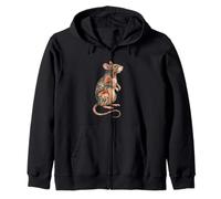 Womens Girls Kids Multicolored Folk Art Pet Rat Lover Sudadera con Capucha