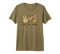 Womens Girls Kids Peace Love Bunnies Bunny Rabbit Lover Camiseta Premium