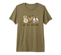 Womens Girls Kids Peace Love Jack Russell Terrier Lover Camiseta Premium