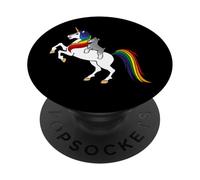 Womens Girls Kids Rainbow Unicorn Schnauzer Dog Lover PopSockets PopGrip Adhesivo