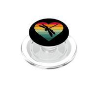 Womens Girls Kids Retro Vintage Heart Dragonfly Lover PopSockets PopGrip para MagSafe