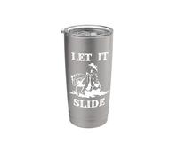 Womens Girls Let It Slide Sliding Stop Reining Horse Lover Vaso térmico de acero inoxidable de doble pared