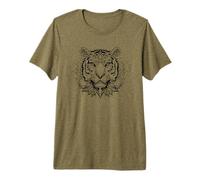 Womens Girls Mandala Zen Tribal Art Illustration Tiger Lover Camiseta Premium