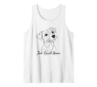 Womens Girls Minimalist Line Art Jack Russell Terrier Mama Camiseta sin Mangas