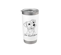 Womens Girls Minimalist Line Art Jack Russell Terrier Mama Vaso térmico de acero inoxidable de doble pared