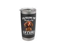 Womens Girls Mom Says Im A Baby Long Haired Dachshund Lover Vaso térmico de acero inoxidable de doble pared