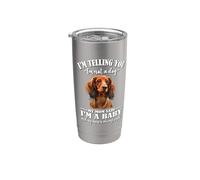Womens Girls Mom Says Im A Baby Long Haired Dachshund Lover Vaso térmico de acero inoxidable de doble pared