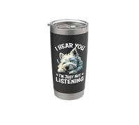Womens Girls Moms Hear You Not Listening Westie Dog Lover Vaso térmico de acero inoxidable de doble pared