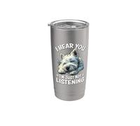 Womens Girls Moms Hear You Not Listening Westie Dog Lover Vaso térmico de acero inoxidable de doble pared