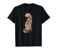 Womens Girls Multicolored Floral Folk Art Ferret Lover Camiseta