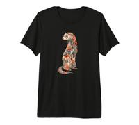 Womens Girls Multicolored Floral Folk Art Ferret Lover Camiseta Premium
