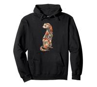 Womens Girls Multicolored Floral Folk Art Ferret Lover Sudadera con Capucha