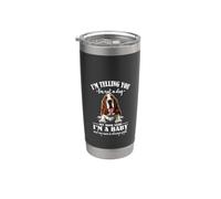 Womens Girls Not A Dog I'm A Baby Mom Basset Hound Lover Vaso térmico de acero inoxidable de doble pared