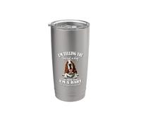 Womens Girls Not A Dog I'm A Baby Mom Basset Hound Lover Vaso térmico de acero inoxidable de doble pared