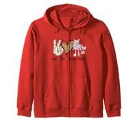 Womens Girls Peace Love Chinese Crested Dog Mom Lover Sudadera con Capucha