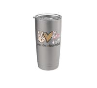 Womens Girls Peace Love Chinese Crested Dog Mom Lover Vaso térmico de acero inoxidable de doble pared