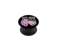 Womens Girls Retro Book Worm Squad Love Reading Books PopSockets PopGrip Adhesivo