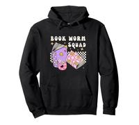 Womens Girls Retro Book Worm Squad Love Reading Books Sudadera con Capucha