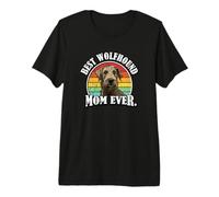 Womens Girls Retro Vintage Best Mom Irish Wolfhound Lover Camiseta Premium