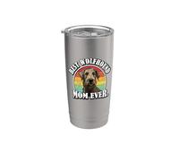 Womens Girls Retro Vintage Best Mom Irish Wolfhound Lover Vaso térmico de acero inoxidable de doble pared