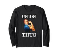 Womens Girls Rosie The Riveter Pro Union Thug Manga Larga
