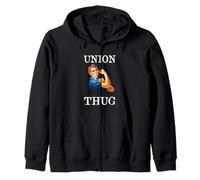 Womens Girls Rosie The Riveter Pro Union Thug Sudadera con Capucha