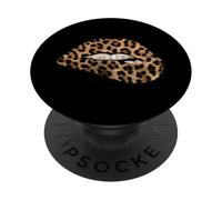 Women's Girls Sexy Woman Lips Graphic Design Tiger Style PopSockets PopGrip Adhesivo