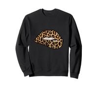 Women's Girls Sexy Woman Lips Graphic Design Tiger Style Sudadera