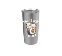 Womens Girls Sushi How I Roll Mini Holland Lop Rabbit Lover Vaso térmico de acero inoxidable de doble pared