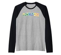 Women's Girls Tennessee Multicolor Tropical Floral Print Camiseta Manga Raglan