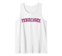 Women's Girls Tennessee Trendy Pink Leopard Animal Print Camiseta sin Mangas