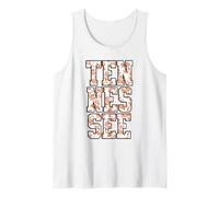 Women's Girls Tennessee Vintage Orange Toile Print Camiseta sin Mangas