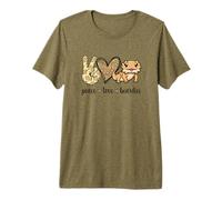Womens & Girls Tiny Dinosaur Peace Love Bearded Dragon Lover Camiseta Premium