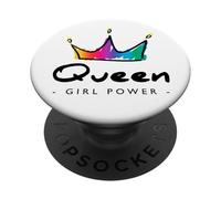 Women's Girls World Queen Graphic Design Tshirt, Queen Style PopSockets PopGrip Adhesivo
