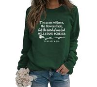 Womens God Christian Sweatshirt Cute Flower Graphic Faith Long Sleeve Shirts Casual Fall Winter Pullover Tops