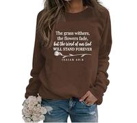 Womens God Christian Sweatshirt Cute Flower Graphic Faith Long Sleeve Shirts Casual Fall Winter Pullover Tops