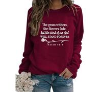 Womens God Christian Sweatshirt Cute Flower Graphic Faith Long Sleeve Shirts Casual Fall Winter Pullover Tops