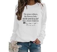 Womens God Christian Sweatshirt Cute Flower Graphic Faith Long Sleeve Shirts Casual Fall Winter Pullover Tops