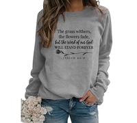 Womens God Christian Sweatshirt Cute Flower Graphic Faith Long Sleeve Shirts Casual Fall Winter Pullover Tops