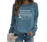 Womens God Christian Sweatshirt Cute Flower Graphic Faith Long Sleeve Shirts Casual Fall Winter Pullover Tops