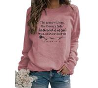 Womens God Christian Sweatshirt Cute Flower Graphic Faith Long Sleeve Shirts Casual Fall Winter Pullover Tops