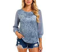 Women's Gold Sequin Top Long Sleeve Velvet Crew Neck Loose Fit Pullover Blouse Sparkly Party Shirt Casual Holiday Tunic tee for Women Festive Evening Wear