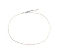 Womens Gold/Silver Plated Charm for Women Pearl Necklace